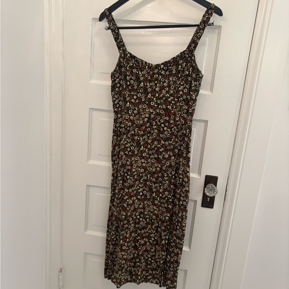 Zara Black Floral Midi Dress